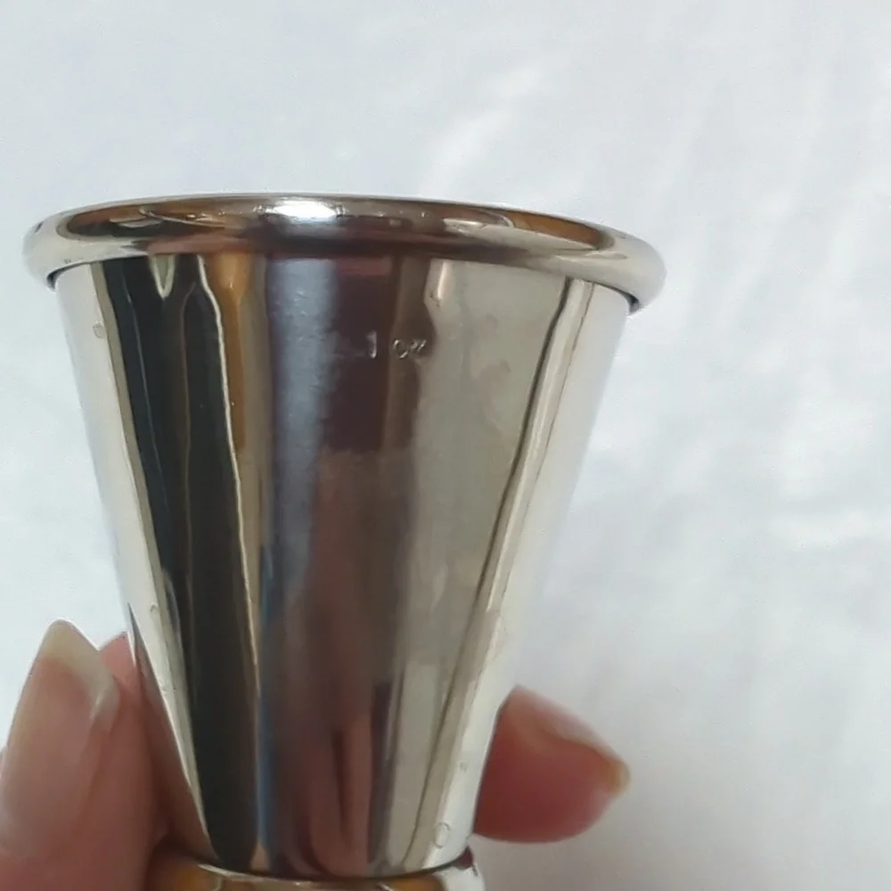 4 Piece Barware Set- 2 Pour Spouts, 1 Measuring Jigger .5 Oz To 2 Oz, 1 Tongs